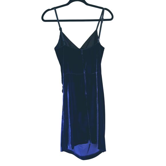 Robert Rodriguez Blue Velvet Sleeveless Wrap Dress 2 Event Cocktail Party Vamp - Picture 3 of 6